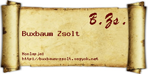 Buxbaum Zsolt névjegykártya